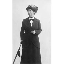 Unidentified Woman Holding an Umbrella