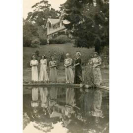 Portrait of Six Women by Pond at Peloha