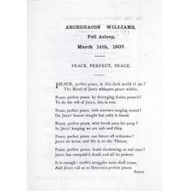 Archdeacon Williams Funeral Service Programme