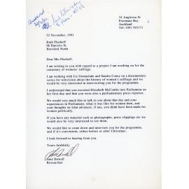 Letter Addressed to Ruth Flashoff from Jane Dowell