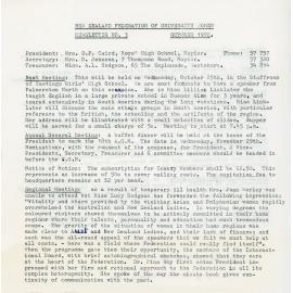 New Zealand Federation of University Women - Newsletter No.3, October 1972