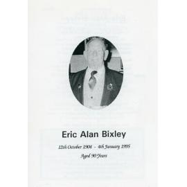 Funeral Service Programme for Eric Alan Bixley