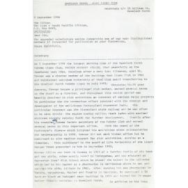 Letter to editor of "The Lion"