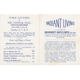 Radiant Living Pamphlet, Melbourne