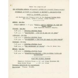 School of Radiant Living Meeting Programme
