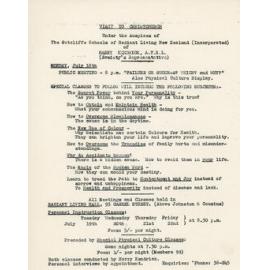 School of Radiant Living Meeting Programme
