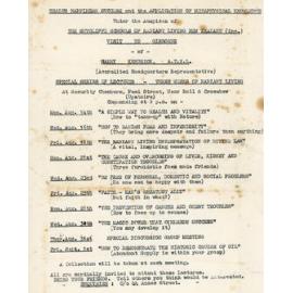 School of Radiant Living Meeting Programme