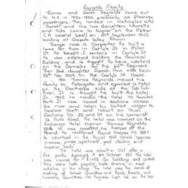 Reynolds Family History