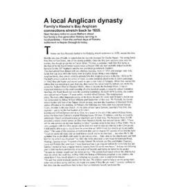 A Local  Anglican Dynasty: Family's Hawke's Bay Anglican Connections Stretch Back to 1855