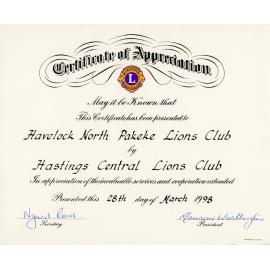 Certificate of Appreciation