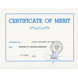 Certificate of Merit