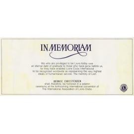 In Memoriam Bernie Christensen