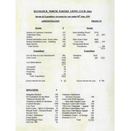 Income and Expenditure 1999