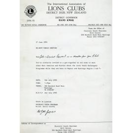 Correspondence from Bill Groves