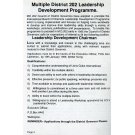 Multiple District 202 Leadership Development Programme