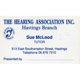 Hearing Association Business Card