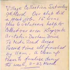 Note Accompanying Newspaper Clippings