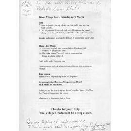 Plan for Giant Village Fair