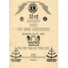  Invitation to Lions 33rd Art Deco Convention
