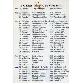 District Governor Elect Sloans Club Visits