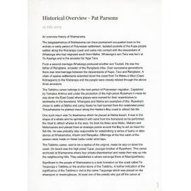 Waimarama: Historical Overview by Pat Parsons