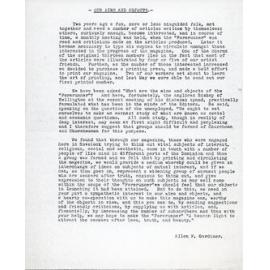 Our Aims and Objects by Allen F Gardiner