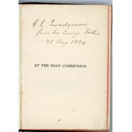 Book with Personal Inscription