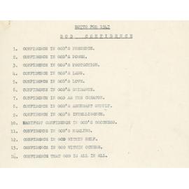 Motto For 1947: God Confidence