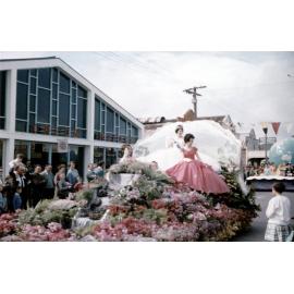 Blossom Queen and Float - Hastings Blossom Festival Parade 1961