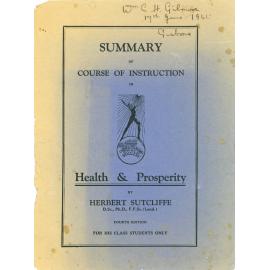 Summary of Course Instruction in Health and Prosperity