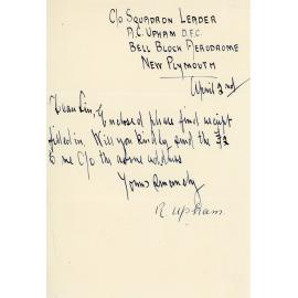 Letter R. Upham