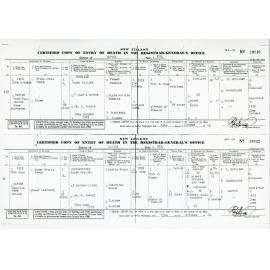 Death Certificates Ethel Julia Brock and Henry Willie Brock