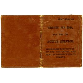 WW1 Soldier's Pay Book Belonging to Roy Wellwood