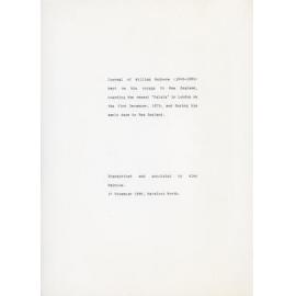Journal of William Rainbow