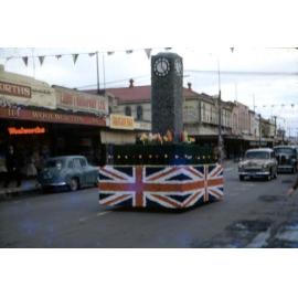 Hastings Clock Tower float - Hastings Blossom Festival Parade 1953