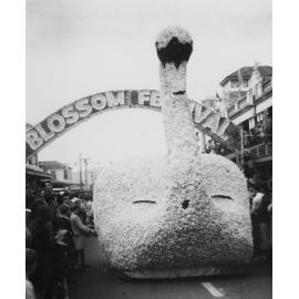 Swan Float - Blossom Festival Parade 1958