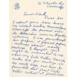 Letter to Town Clerk