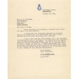 Letter to Mrs Francis Claridge