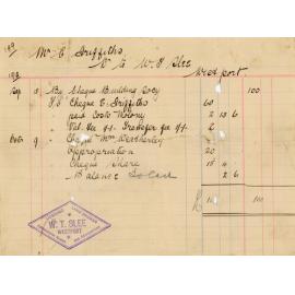 Receipts from W.T. Slee