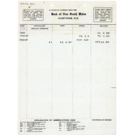 Bessie Griffiths Bank Statements