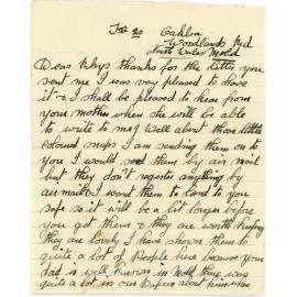 Letter to Rhys Griffiths 