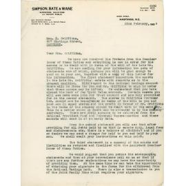 Correspondence to Bessie Griffiths