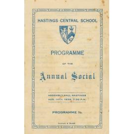 Hastings Central School Programme of the Annual Social