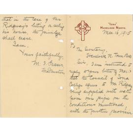 Letters to the Havelock North Town Board 