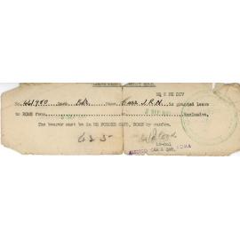 J R N Carr Leave Pass