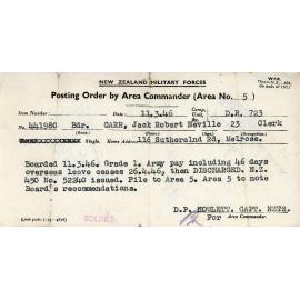 NZ Military Forces Posting Order