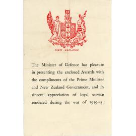 World War Two Awards Table