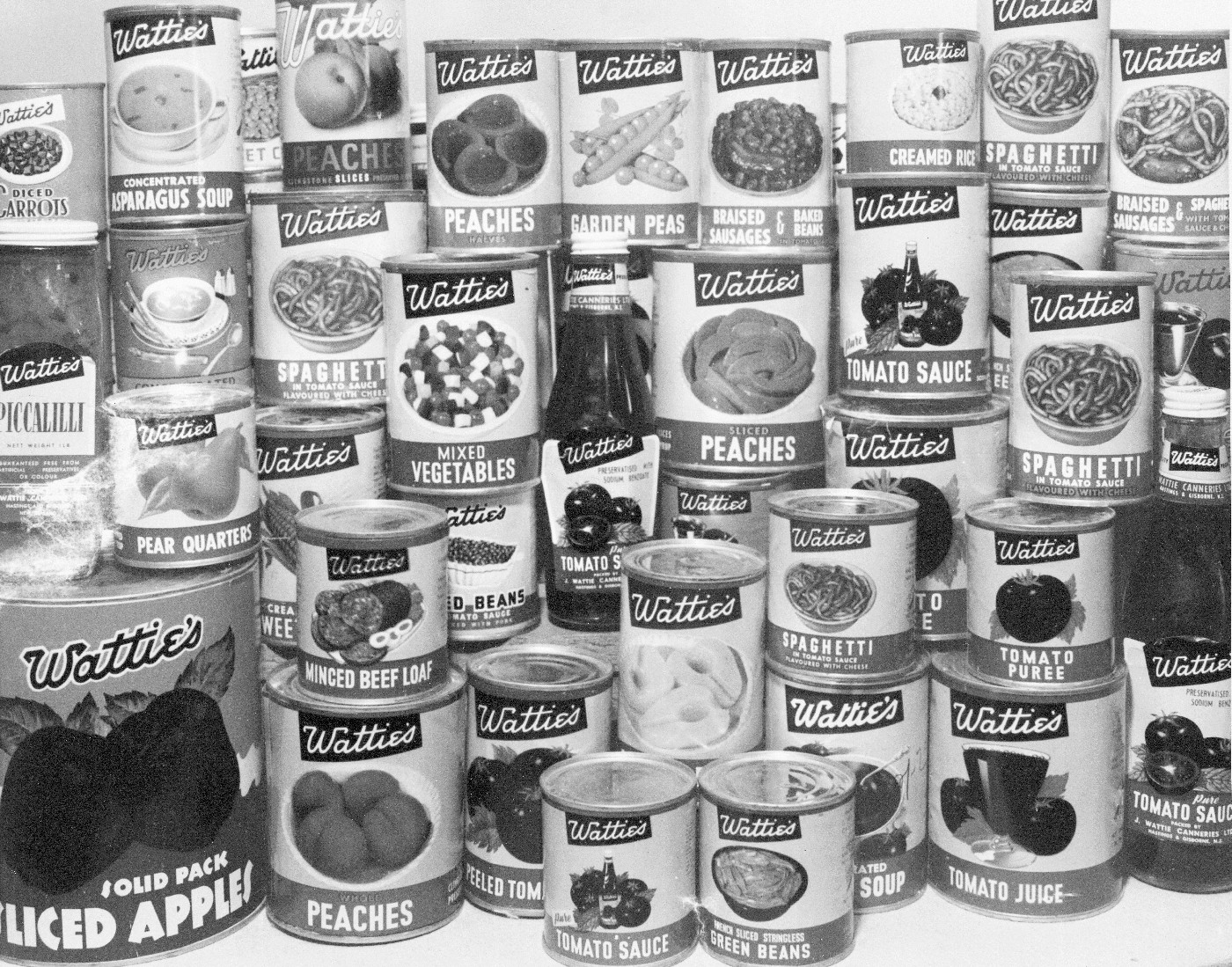 Some of the many Watties canned varieties.