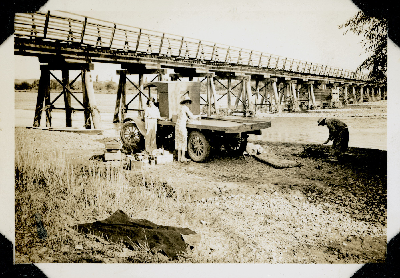 Family Photo Album with brown textured outside covers